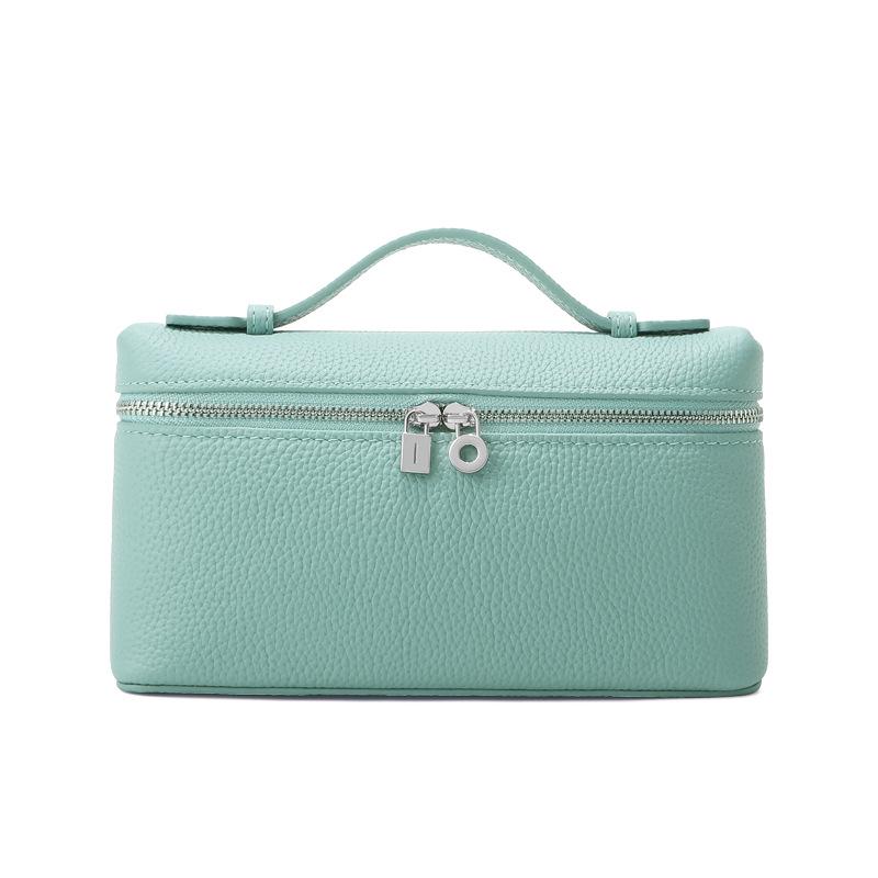 Sac Boîte à Lunch en Cuir de Vachette Pleine Fleur pour Femme, Nouveau Style 2025, Sac Blanc Porté Main/Bandoulière pour Téléphone