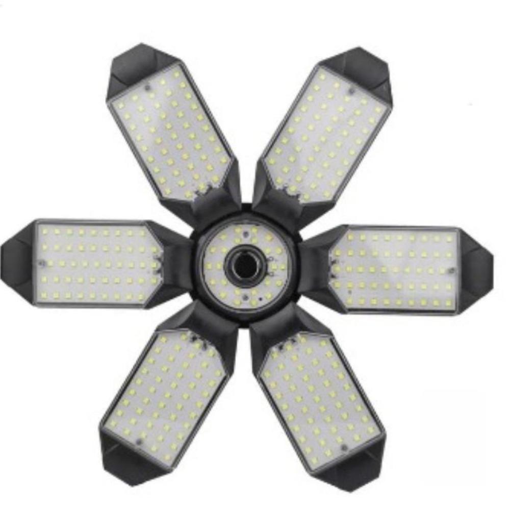 200W Mocna lampa garażowa LED Składane żarówki LED E27 Regulowana lampa sufitowa wielopanelowa do oświetlenia warsztatu i magazynu