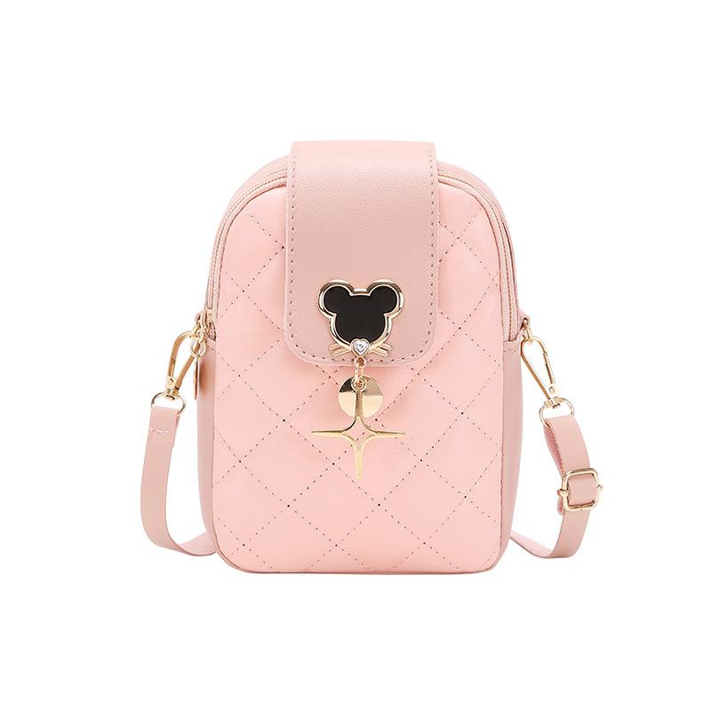 Embroidered Mobile Phone Bag for Women's Lipstick Bag Diamond Chain Crossbody Bag