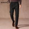Zhuangji Herren Woll-Modal Stretch Straight-Leg Commuter Hose