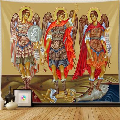 Christ Tapestry St. George Archangel Wall Decor Christian Believers Wise Men Wall Hanging Room Decoration Icons of Christ Home