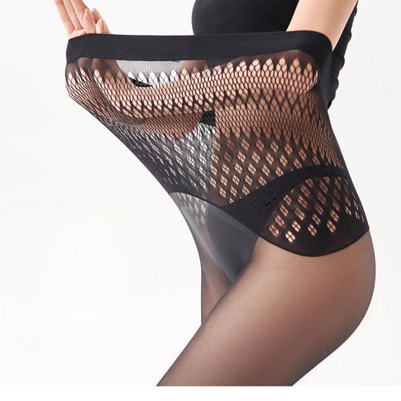 Glossy Pantyhose Women Sexy High Elastic Stockings Ultra-Thin Lace Waist Tights Ladies Smooth Hosiery Leggings