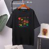 Flower Printed T Shirt Colorful Women Oversized Cotton Summer Tees Soft Female Jumper Top