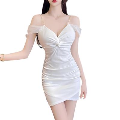 Mini Tight Hostess White and Black [RREMN] Off-the-shoulder Dress, Fit, Dress, Women's, (JP, Alphabet, L, TYPE1 WHITE) [Product Code]