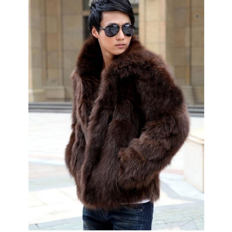 Men's imitation fur coat imitation fox fur coat men's imitation fur coat autumn and winter imitation fur men's coat