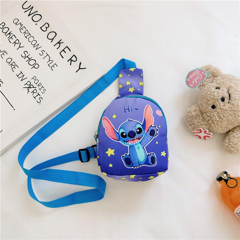 

Stitch Snoopy Pooh Bear Kids Chest Bag With Polyester Lining And Lightweight Design For Kindergarten Children синий