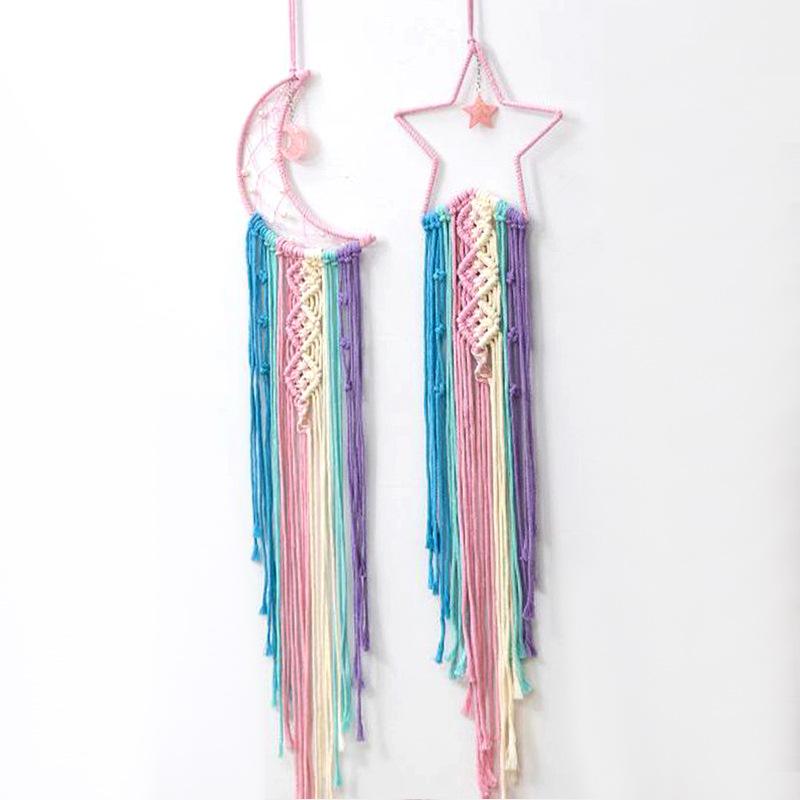 Colorful Woven Tapestry, Dream Catcher, Handmade Pendant, Home Wall Hanging, Star Moon Decoration, Hanging Cloth