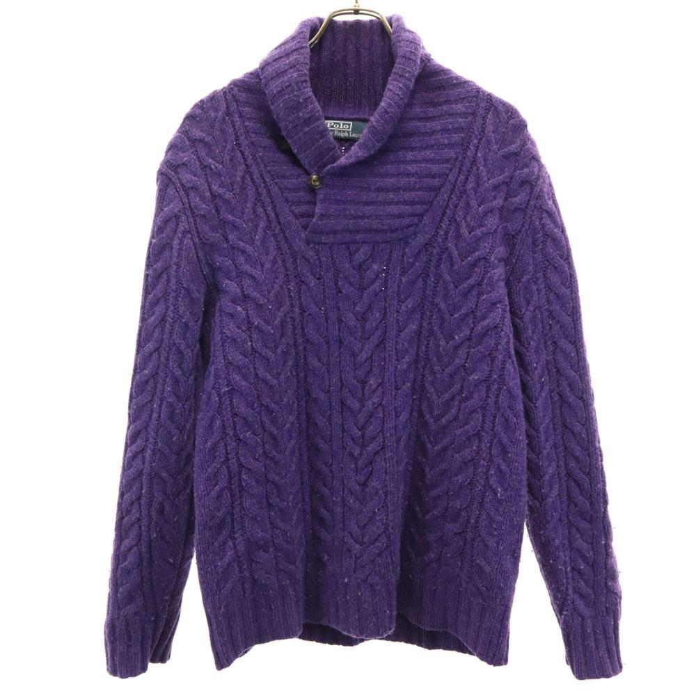 Polo by Ralph Lauren Wool Blend Long Sleeve Shawl Collar Sweater M Knit Men's Used