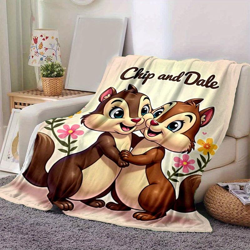 1pc, Chip and Dale Cartoon Blanket, Seasonal Universal Home Decoration Blanket, Throw, for Decorating Your Own Sofa and Living Room, Super S