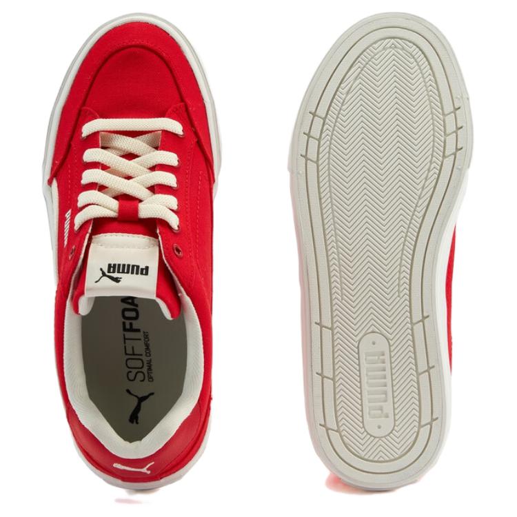 New PUMA Court Classic Vulc Low Top Skateboard Shoes Unisex Red White 396353-32