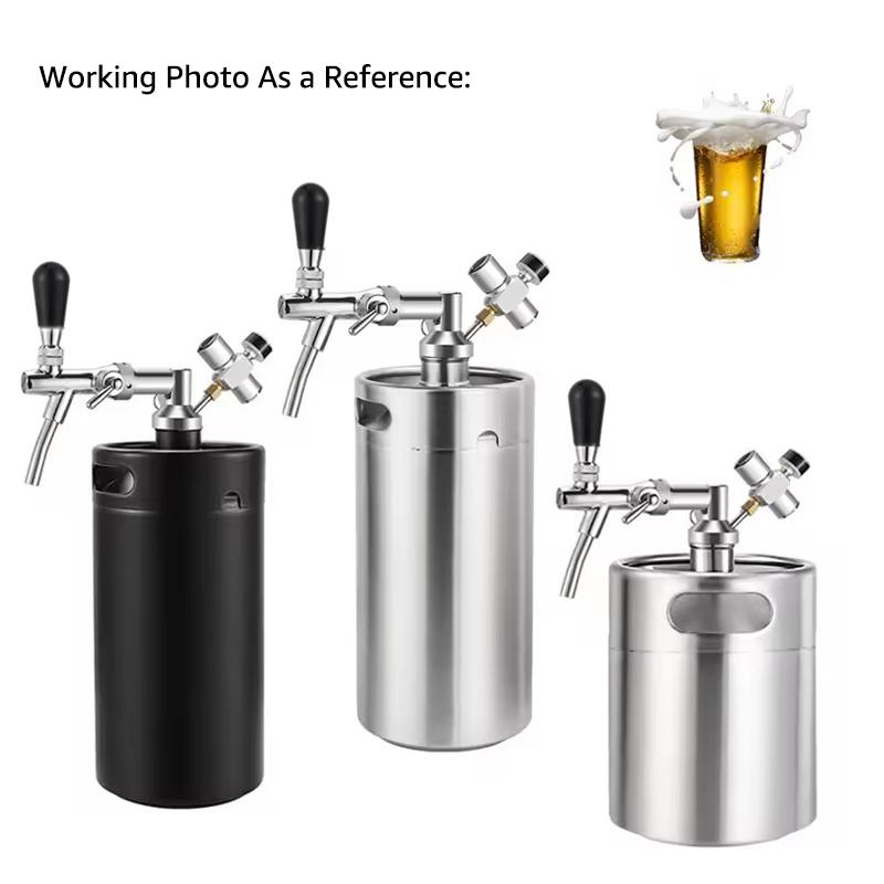 Draft Beer Tap Keg Dispenser,Brew Mini Keg Growler Kit with Beer Faucet,Adjustable Pressure Mini Co2 Regulator,beer barrel spear