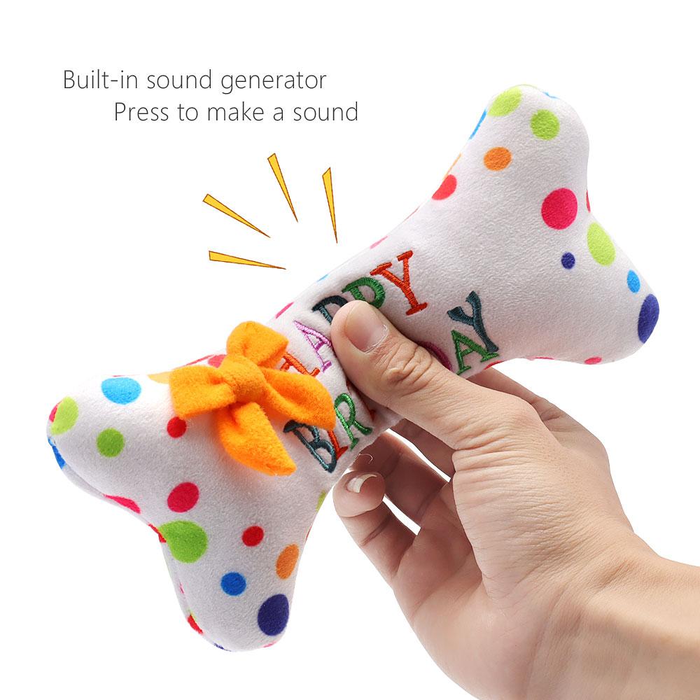 Cake Dog Toy Plush Birthday Cake Play Interactive Chew Celebration Squeaky Soft Cupcake Pet Toy