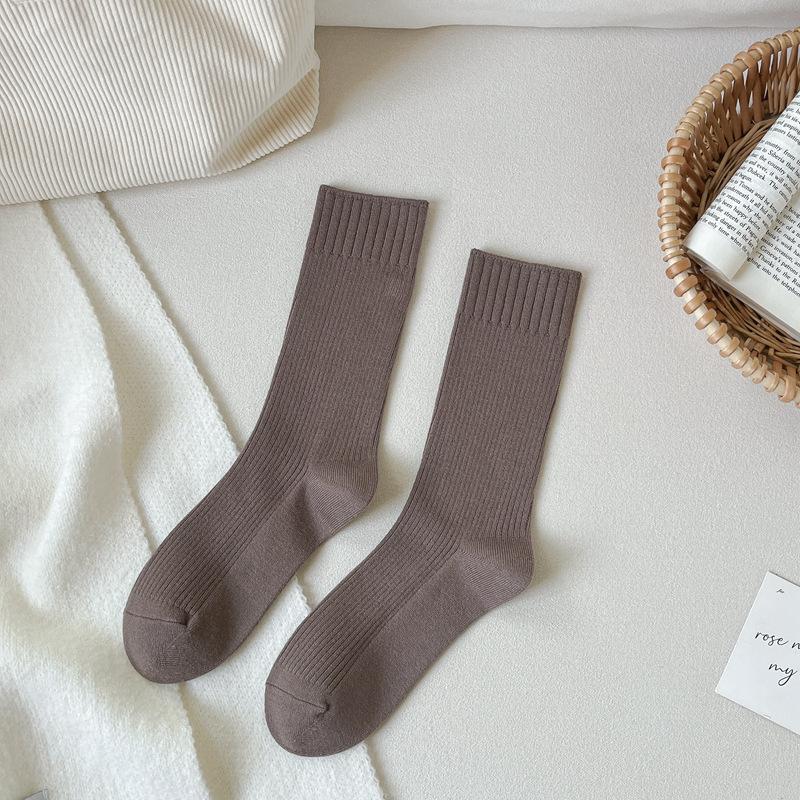 

Кашемировые носки, Женские однотонные носки до середины икры, Женские махровые носки на кулиске, Осенне-зимние шерстяные носки, Утепленные женские носки, Длинные носки 1 pair кофейный
