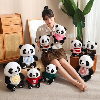 Cute Sweater Panda Doll Plush Toy Black and White Red Panda Doll Children Soothing Rag Doll Birthday Gift