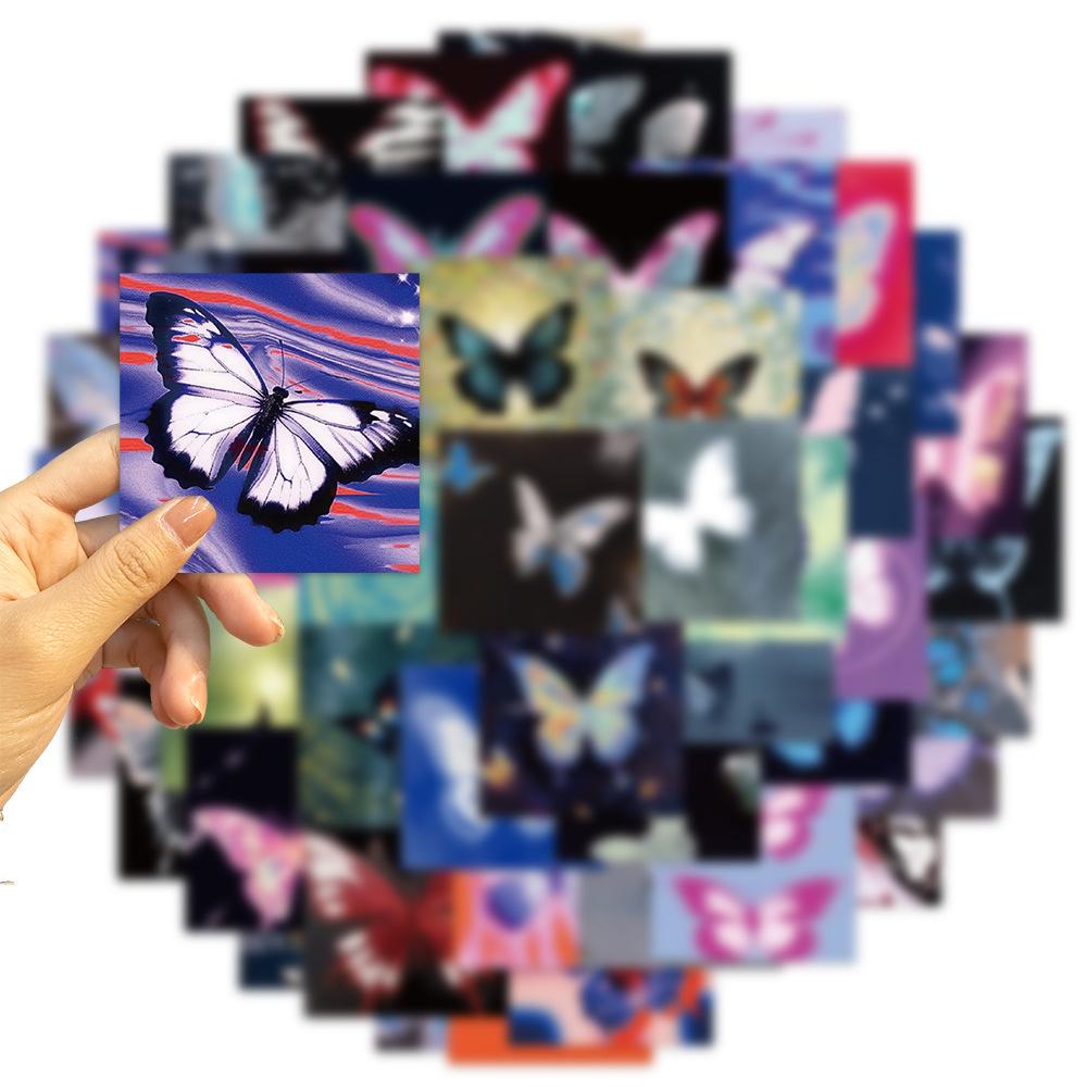 50 Psychedelische Schmetterling Graffiti Aufkleber Personalisiert Dekorativ Gitarre Laptop Koffer DIY Wasserdicht