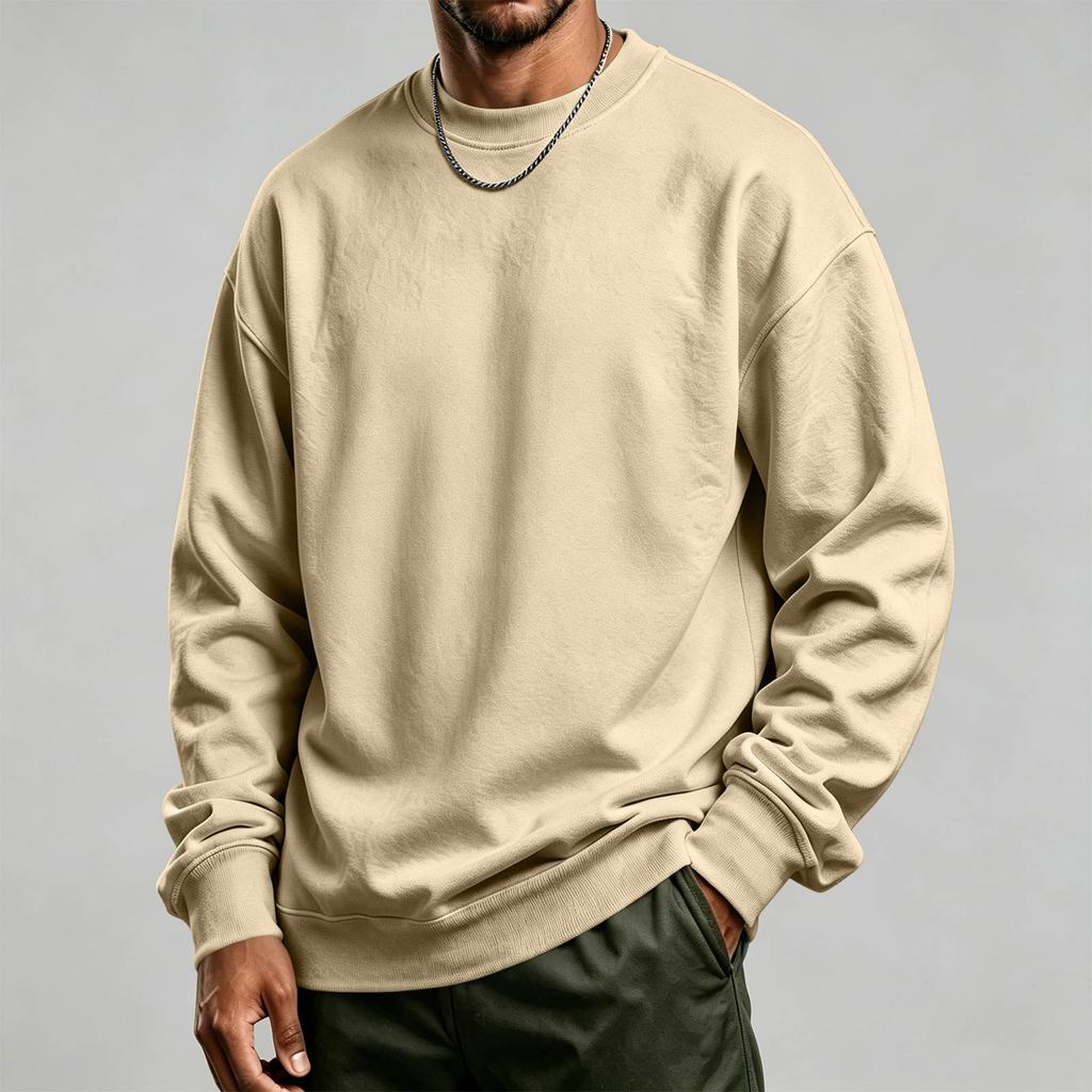 Men's Neck Long Sleeve Sweatshirt Pullover for Casual Everyday Wear