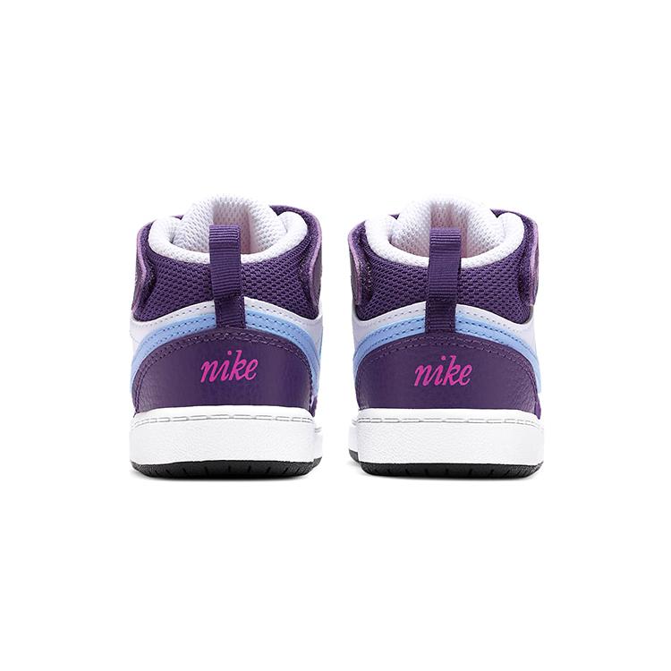 Nike Mid 2 Slip Resistant Abrasion Resistant Mid Top Skateboard Shoes Purple White Blue Infant And Toddler CD7784-106