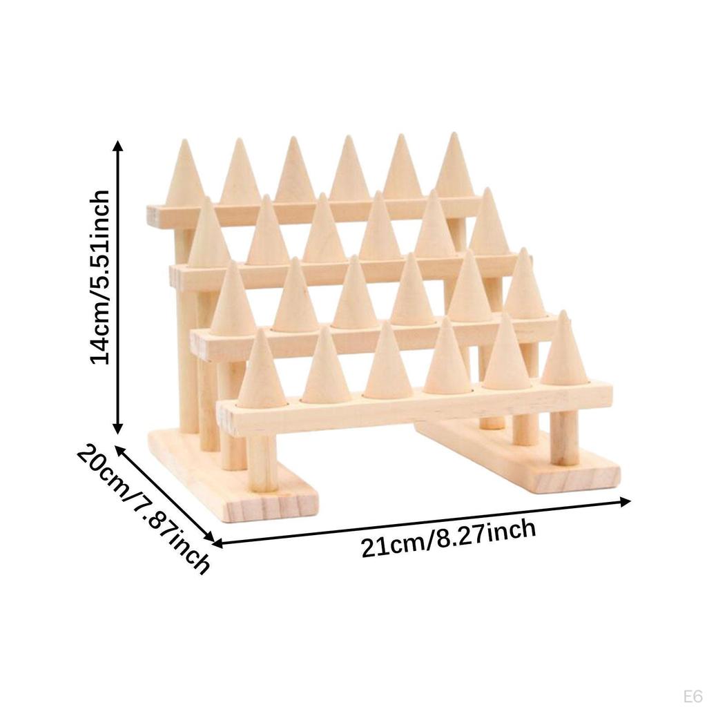 Holzring -Displayhalter Fingerständer Elegant Damen Bequem Minimalistisch Organizer Schmuckständer