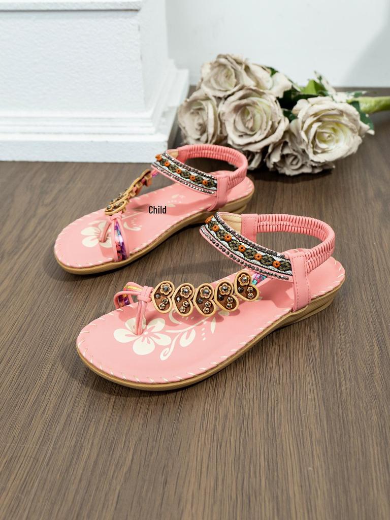 Bohemian Ethnic Women's Beaded Sandals - Summer Fashion Flat Flip-Flops