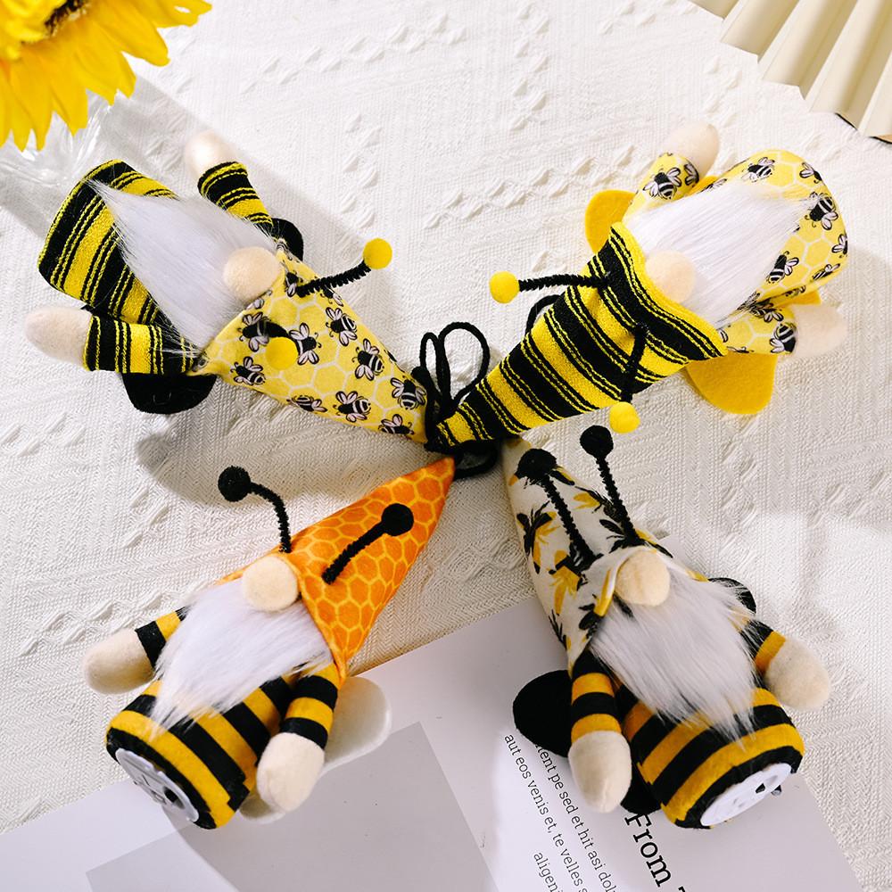 Adorable Bee Day Plush Doll With Antenna And Glow Feature For Festive Decor