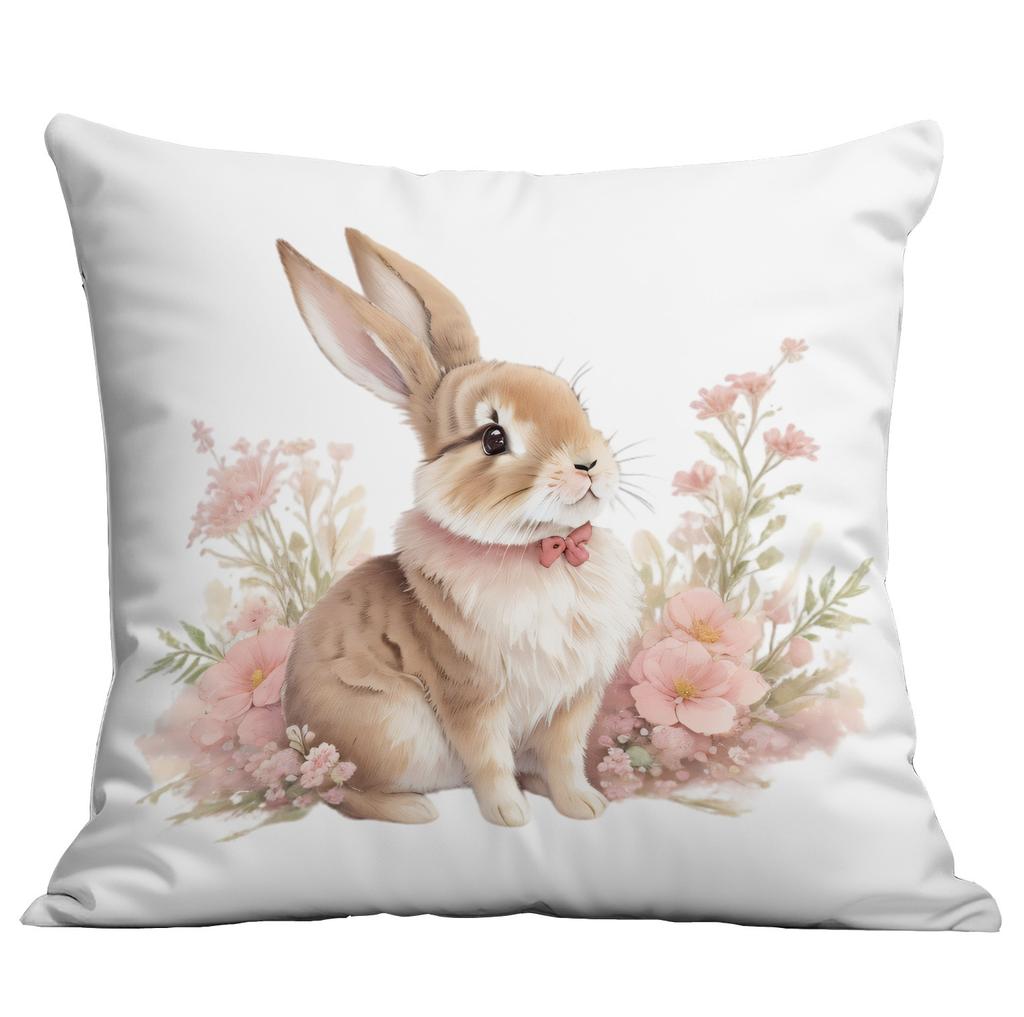 New Easter Pink Cute Rabbit Printed Pillow Cover Sofa Home Ornament Pillow Cover Premium Durable Quality Useful