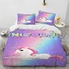 Unicorn Cute Cartoon Comforter Bedding Set,Duvet Cover Bed Set Quilt Cover Pillowcase,Queen Bedding Set For Child Boy Girl Gift