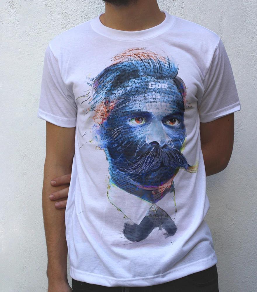 Friedrich Nietzsche T Shirt Artwork, Quotes Portret M