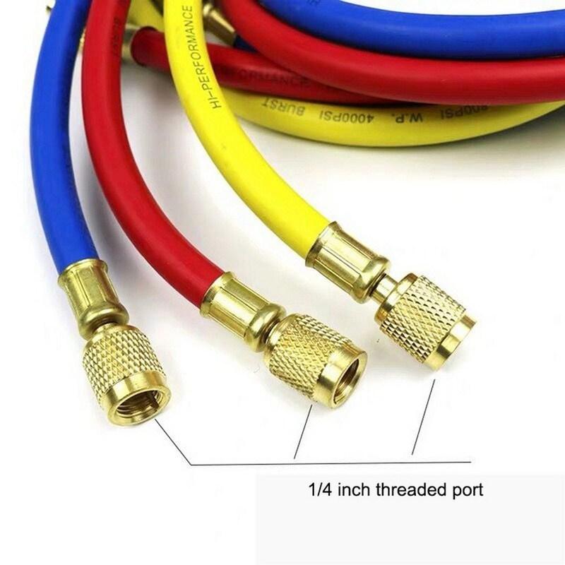 3pcs/set Refrigeration Charging Hoses for R410a R32 Air Conditioner Manifold Gauge Tube Tools Accessories 1M 1.5M 2M