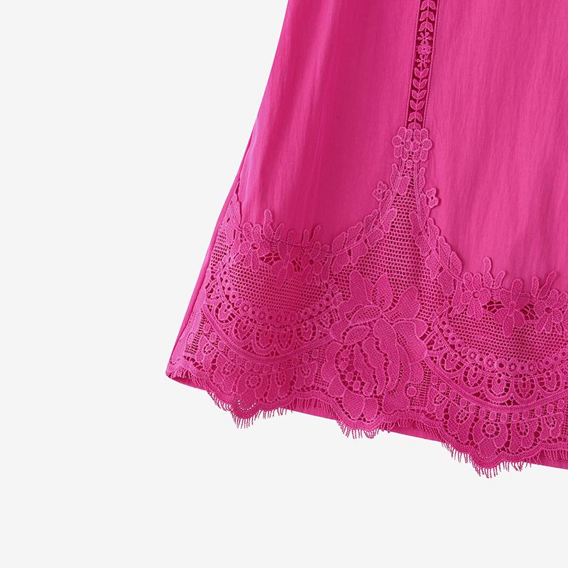 ZANZEA Women Elegant Casual Ruffled Sleeveless Lace Patchwork Tank Tops Tee