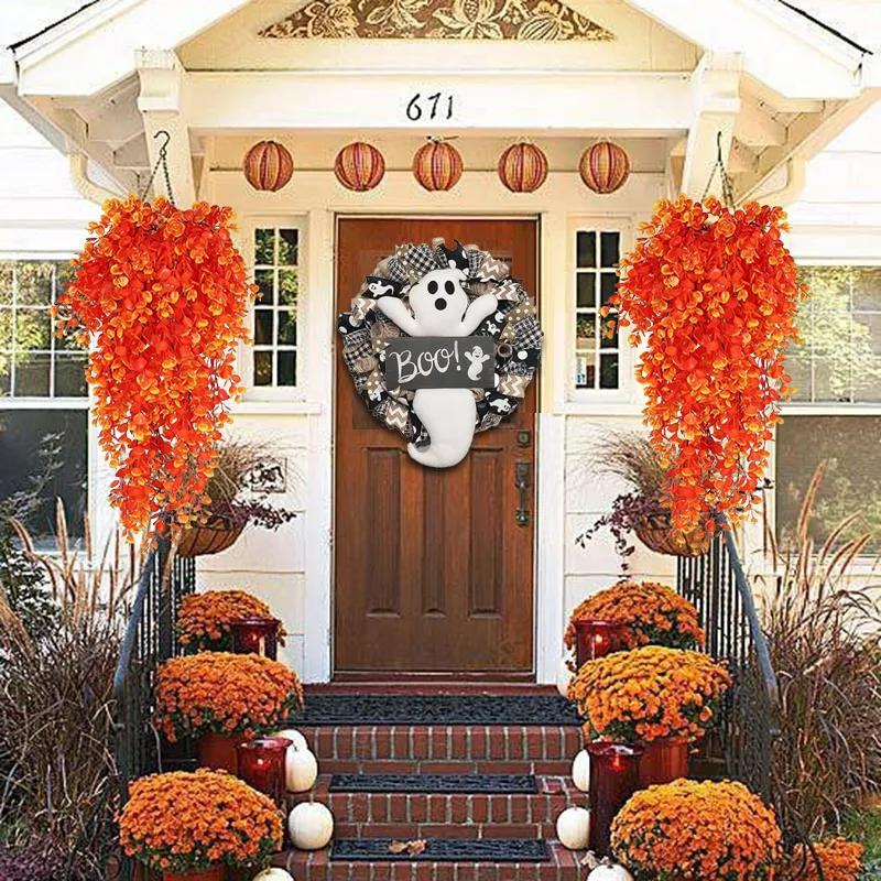 1-4pcs  Artificial Flower Plant Eucalyptus Rattan Vine Hanging Plants Home Garden Decoration Halloween Christmas Decoration 2025