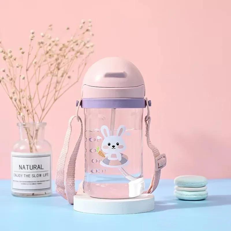 350ml Baby Bottles Drinking Cup Feeding Bottle with Straw Gravity Ball Wide-Caliber Kids Drinking Milk Water Dual-Use Bottle Hot