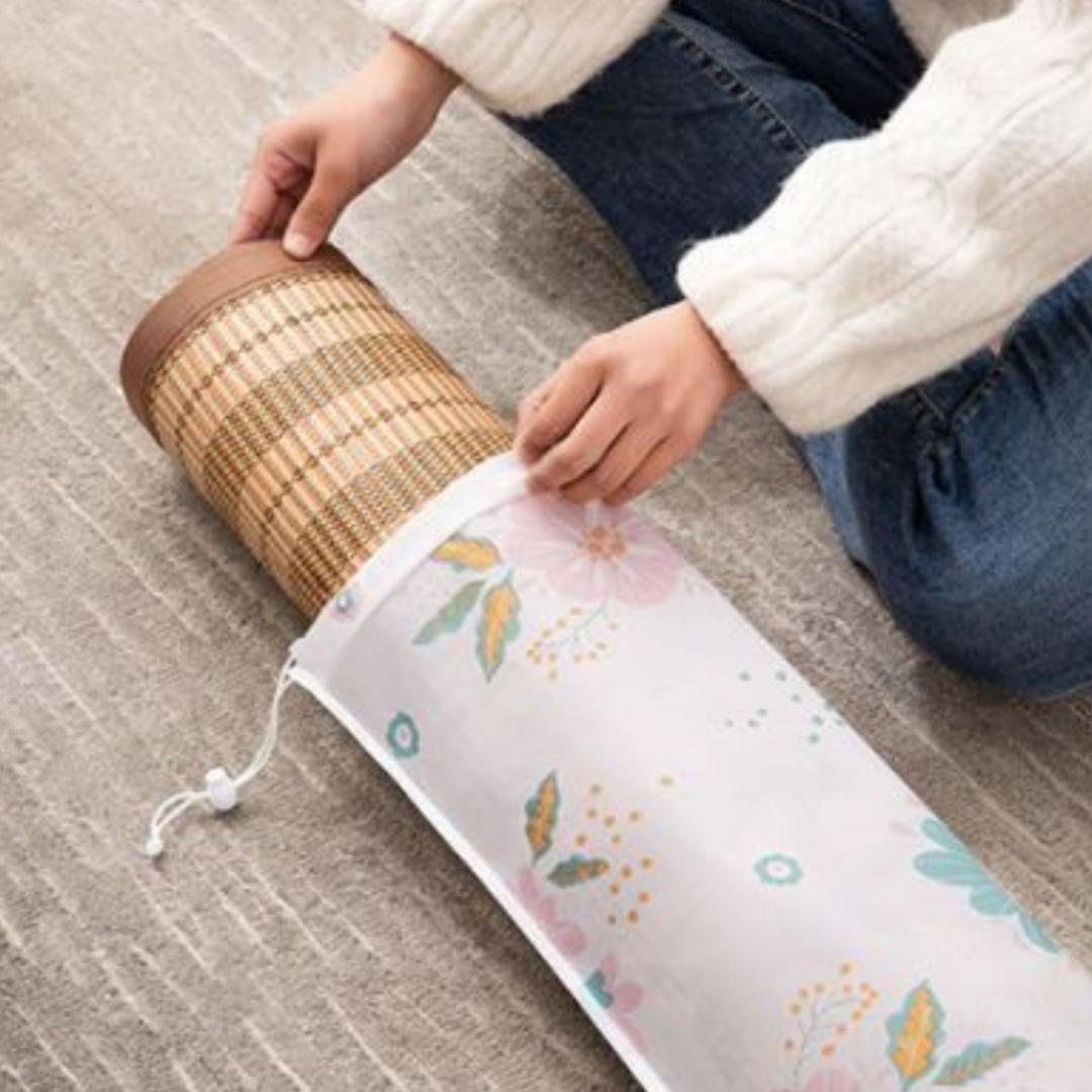 

1pc Moisture-Proof and Waterproof Mat Storage Bag (Random Colors), Straight Half-Fold Bamboo Mat 1pc White Random pattern
