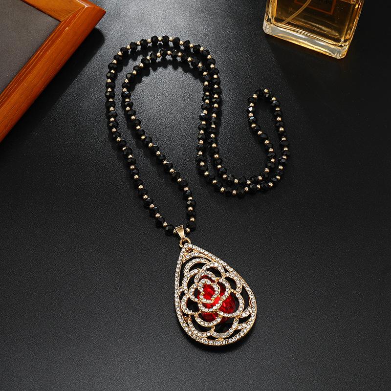 

Crystal pendant long personalized necklace femininity simple high-end pendant autumn and winter fashion sweater chain accessories