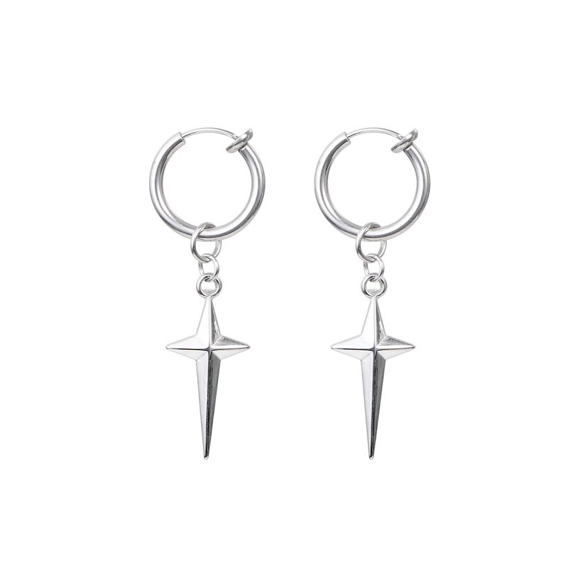 

Cold Wind Kansai Four Eight-Pointed Stars Earless Ring Four Mans Star Ring Ear Clip