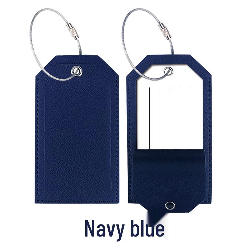 Customizable Leather Luggage Tag with Iron Rope and Paper Card