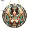 Egyptian Goddess and Pharaoh Acrylic Sun Catcher, Ancient Egyptian Mythological Theme, novelty home decor, Perfect Durable for Bedroom