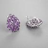 Natural Deep Color Amethyst Clasp Earring 925 Sterling Silver Big Earring for Women Nice Gift