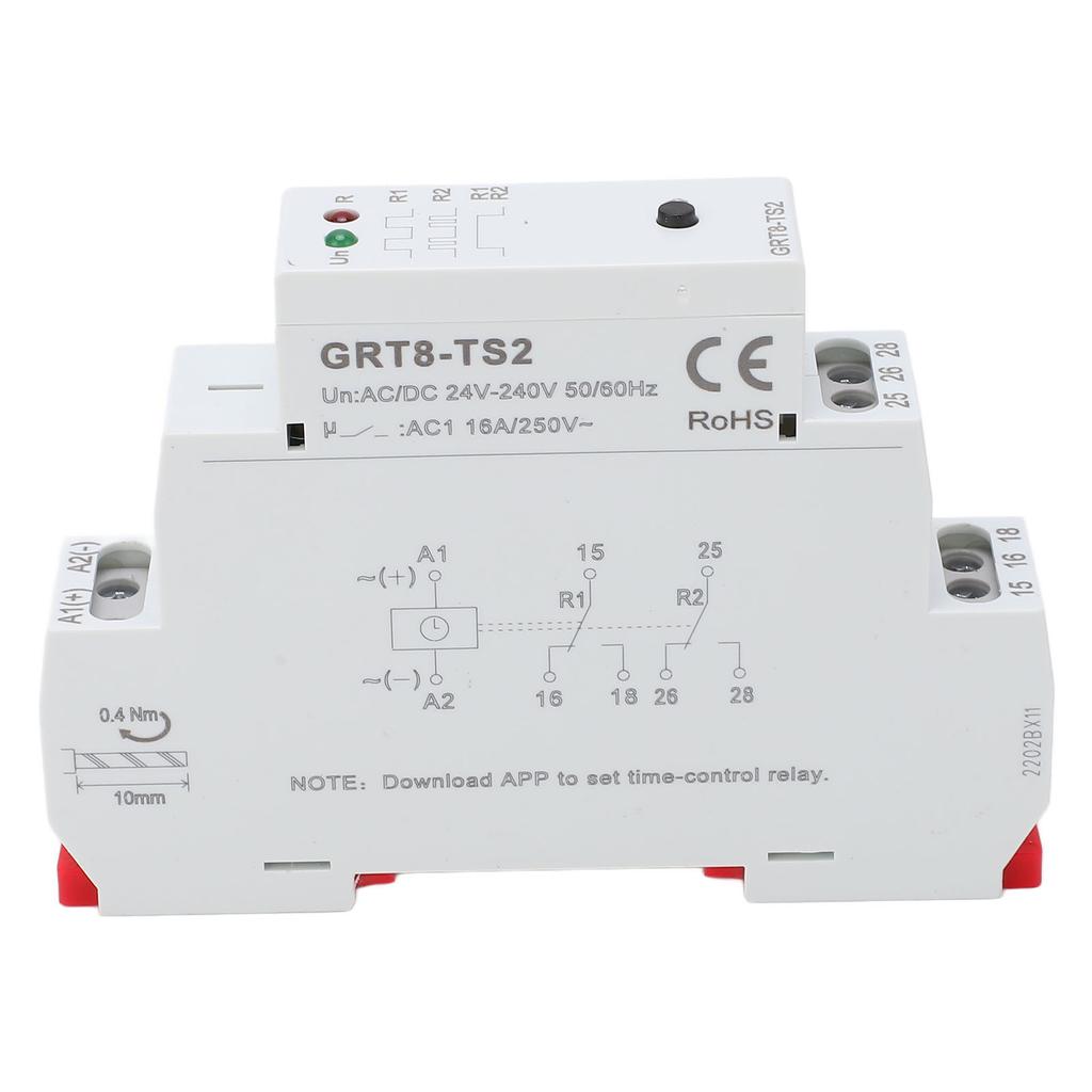 Time Relay Flame Retardant ABS Case Auxiliary Relay with LED Indicator for Circuit AC DC 24‑240V