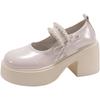 Platform Small Leather Shoes Women's Spring and Summer 2025 New Retro Thick High-heeled Pearl Mary Jane Single Shoes