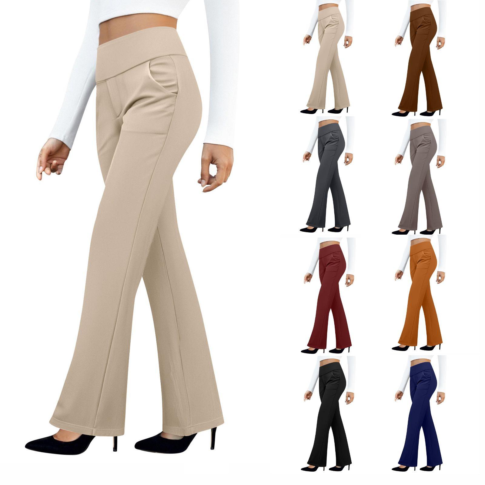 

Women s Yoga Pants Casual Pants Slacks With Pockets High Waist L чорний