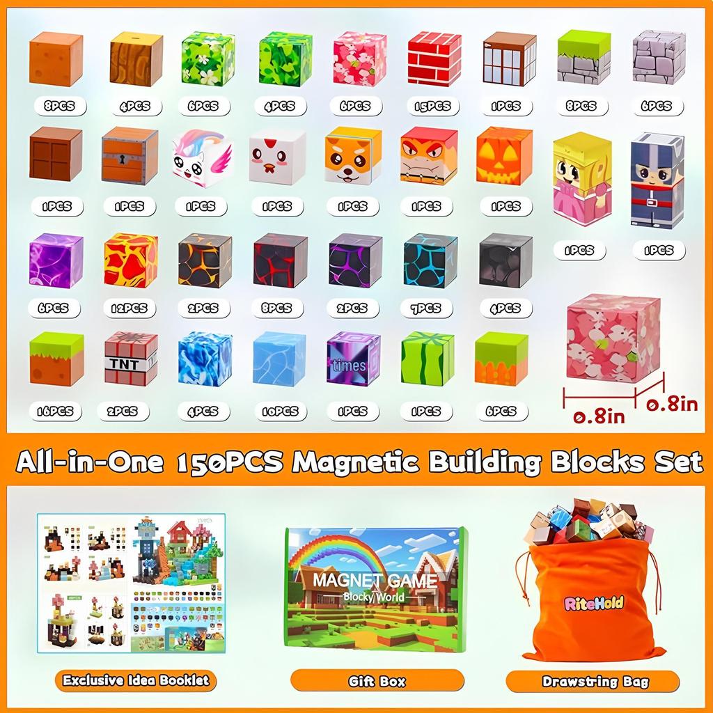 Magnetic Cubes Building Blocks Set: Children's Educational DIY Assembly Toys