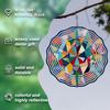 Colorful Geometric Metal Wind Chime Outdoor Garden Decor Soothing Sound Hanging Ornament for Patio Porch Christmas Thanksgiving Gifts