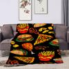 1PC Food Elements printed blanket, all season lightweight home office outdoor nap multifunctional blanket A2
