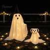 Haunted House Party Supplies Halloween Ghost Walking Dog Decor with LED String Light, Spooky Glowing Battery Powered Lights Puppy for Outdoor