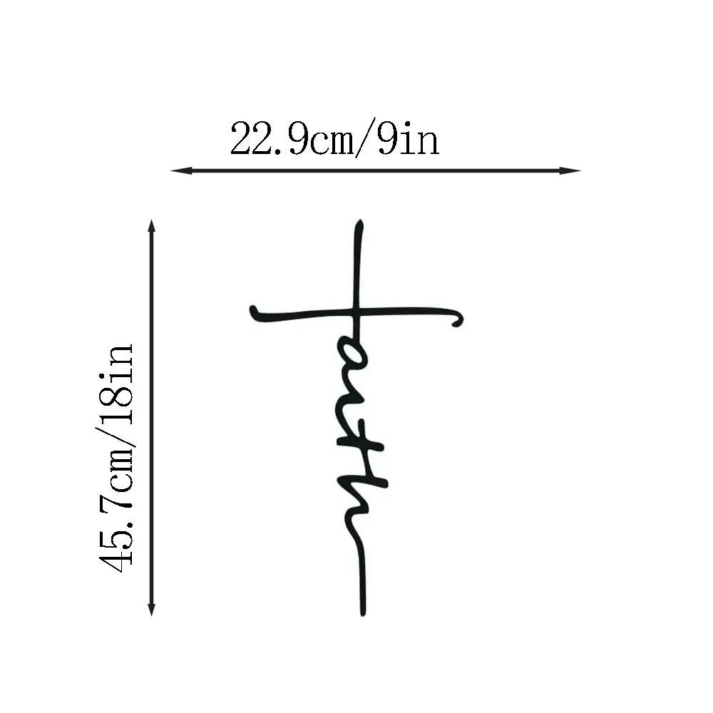 1 шт. Дизайн креста веры - стильное черное металлическое настенное искусство для спальни — фото 6