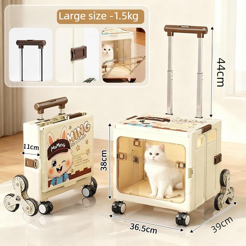 Folding Cat Dog Pet Trolley Case Large Capacity Pet Cat Carrier Bag Folded Cat Carrying Bag Pet Supplies Travel Trolley Case