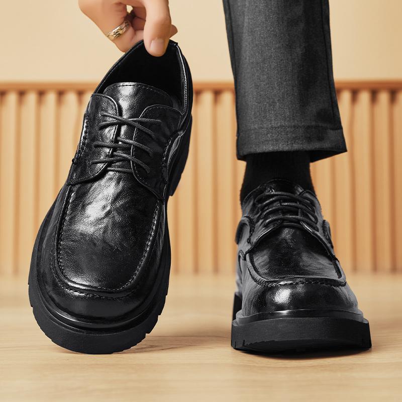 Модные новые кожаные оксфорды на платформе — фото 4