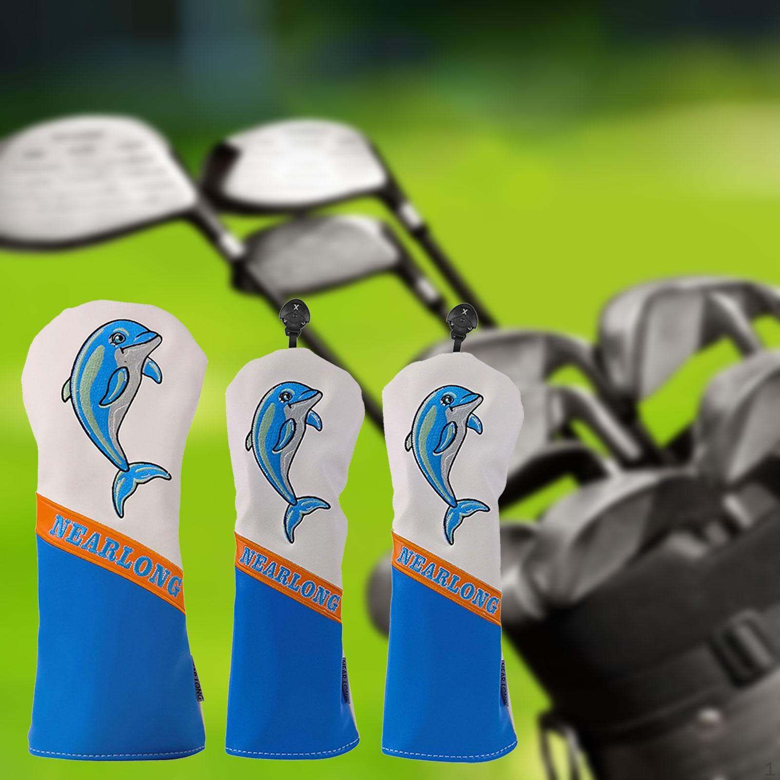 

3 Pieces Golf Club Head Covers for Woods Headcovers Anti Scratch Thick