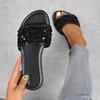 Fashion Women Slippers Shiny Sequins Flat Sandals Plus Size Lightweight Shoes 2025 Elegant Summer Outdoor Slippers Woman Slides Women
