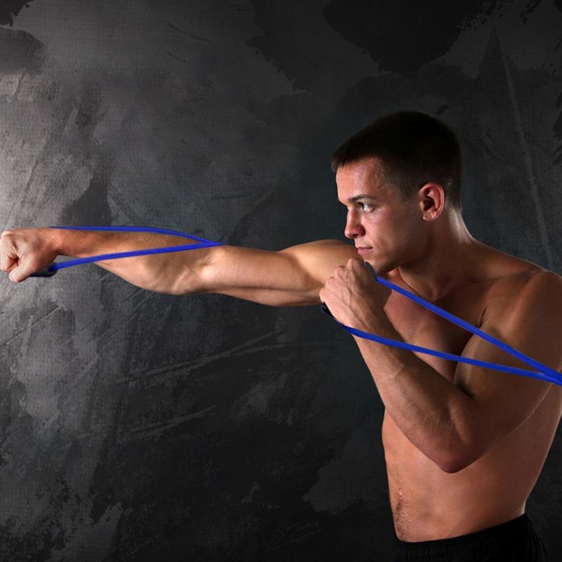 8-Shaped Tension Rope Rubber Resistance Band Exercise Elastic Band With Handles Boxing Tension Belt For Leg Thigh Home